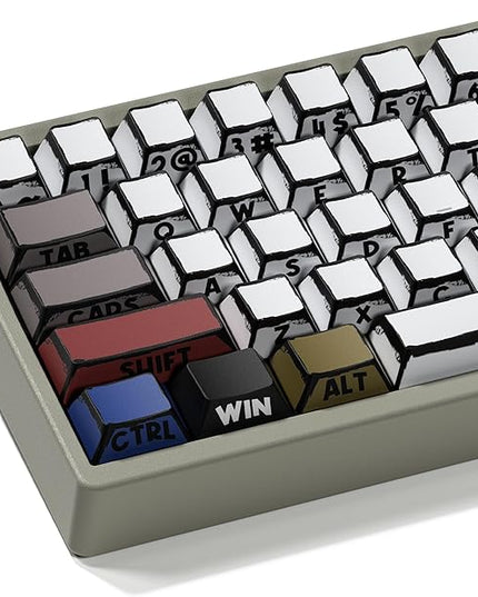 XVX Retro PBT Keycaps, Side Printed Keycap Set Cherry Profile, Dye Sublimation Graffiti Keyboard Keycaps Suitable for 60% 65% 75% 80% 100% MX Switches Mechanical Keyboard