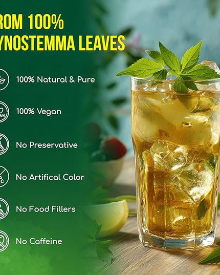 FreshDrinkUS, Premium Gynostemma Tea Bags (Jiaogulan) | 135 Count | Naturally Smooth & Earthy Caffeine-Free Herbal Tea – Plant-Based Tea Bags for Daily Enjoyment. Caffeine Free, Sugar Free. Vegan