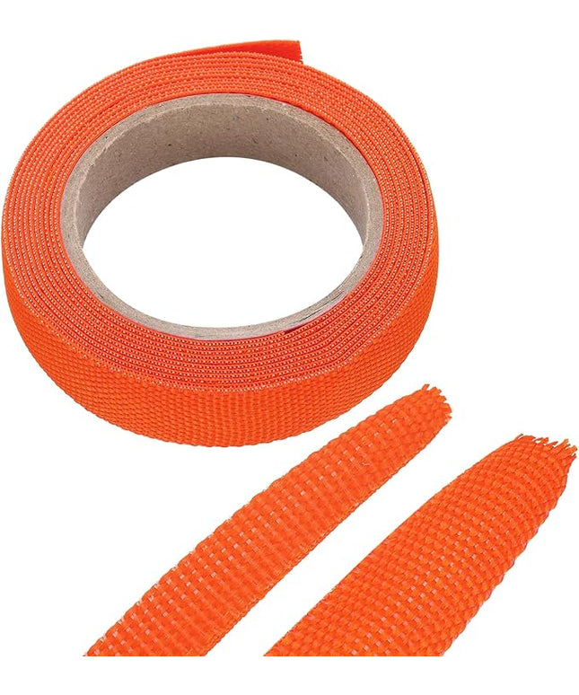 MECCANIXITY Braided Cable Sleeves Heat Shrinkable Fabric Sleeving, 3/8" 10ft Orange 2:1 Ratio Heat Shrinkable Cord Protector for Harness Cable, Network Cable Protection, Cable Management