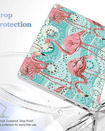 May Chen Case for MacBook Pro 14 inch, Models A2442 A2779 A2918 A2992 A3401 A3185 A3112 A3434, M1 M2 M3 M4 M5 Chip (2021-2025 Release), Plastic Hard Shell Case with Keyboard Cover, Flamingo