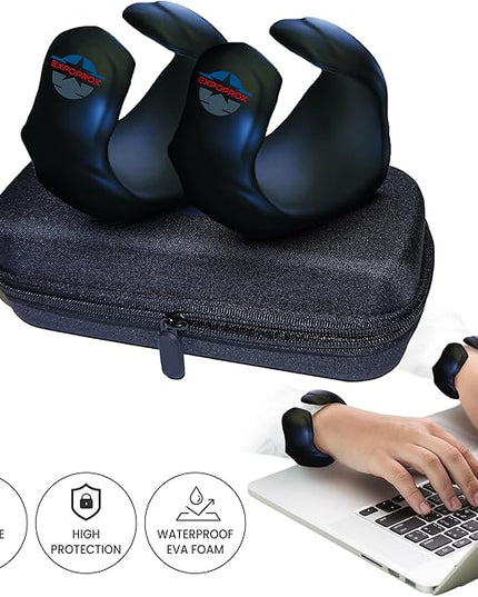 Wearable Gaming Wrist Rest for Keyboard, Mouse pad, Laptop, and PC Work or Gamer Support. (Black, S-M)