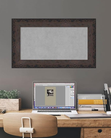 Amanti Art Black Framed Magnetic Board 17x29 Small Vision Board for use with Magnets, 100% Metal Sheet to Display Items as Office Decor or for Home Organization in mudroom, Kitchen or Kids Room