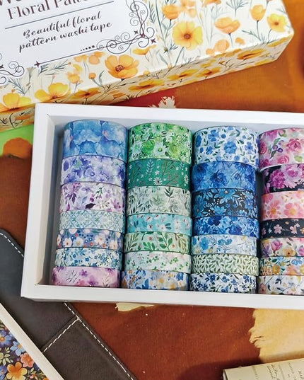 Bomichi Washi Tape, 42 Rolls Aesthetic Colored Decorative Cute Scrapbook Tape for Scrapbooking Supplies Journaling Craft Junk Journal
