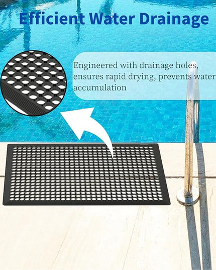 60" Anti Fatigue Large Rubber Floor Mat, Commercial Grade Grease Resistant Kitchen Mat with Drainage Holes for Restaurants,Bars,Commercial,Kitchens,Garages,Black(2 PCS)