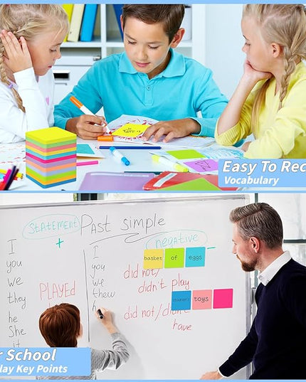 60 Pads Round Corner Sticky Notes 3x3 in Post, 12 Bright Colors Self-Stick Note Pads it, Strong Adhesive Paper Memo Pads, 75 Sheets/Pad, Colored Note Pad Easy to Post for Home, Office, Notebook