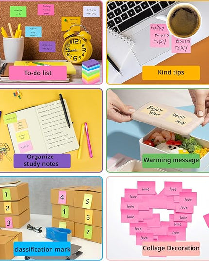 60 Pack Sticky Notes 1.5x2 in, Small Self Stick Note, 12 Color Mini Sticky Notes Pad Bulk, Assorted Bright Colors Paper Memo Pads for Office School Notebook Supplies, 75 Sheets/pad 4500 Sheets