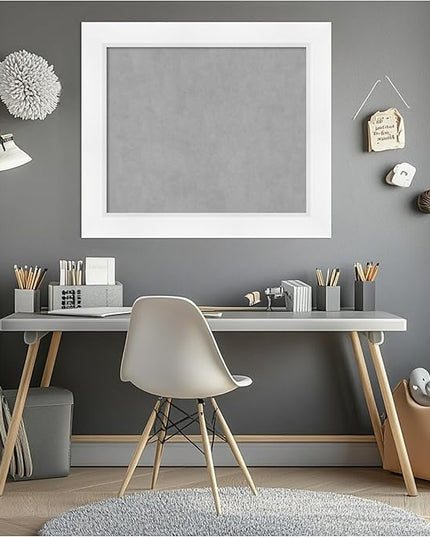 Amanti Art White Framed Magnetic Board 25x29 Medium Vision Board for use with Magnets, 100% Metal Sheet to Display Items as Office Decor or for Home Organization in mudroom, Kitchen or Kids Room