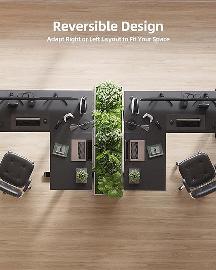 Claiks L Shaped Height Adjustable Electric Standing Desk with Dual Motors and Headphone Hook,59" Corner Sit Stand Desk with Memory Presets for Home Office & Gaming, Black