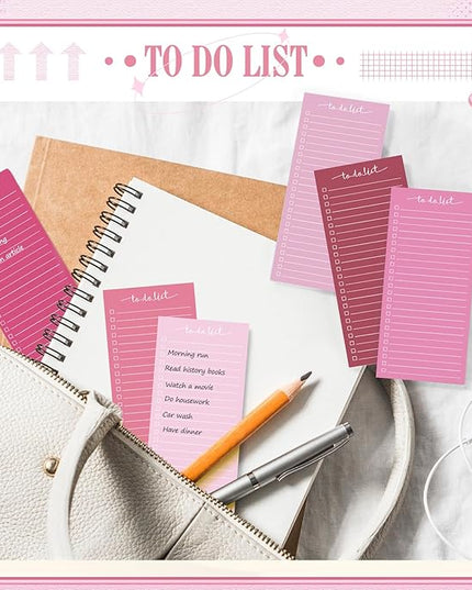 Censen 10 Pack 500 Sheets To Do List Notes Daily Checklist Notepads with 50 Sheets Each Undated Color Memo Pad Block Shopping List Pad Weekly Plan Notepad Organizer Planners (Gradient Pink,Lined)