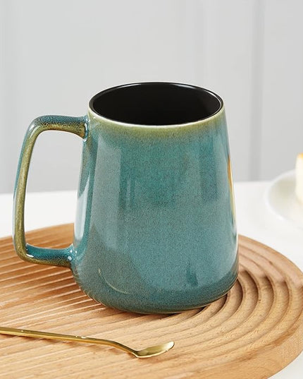 HYTYSKAR 24 OZ Extra Large Ceramic Coffee Mug, Jumbo Coffee Mugs, Big Tea Cups with a Large Handle for Office and Home, Microwave and Dishwasher Safe (24 OZ Green)