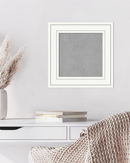 Amanti Art White Framed Magnetic Board 17x17 X-Small Vision Board for use with Magnets, 100% Metal Sheet to Display Items as Office Decor or for Home Organization in mudroom, Kitchen or Kids Room