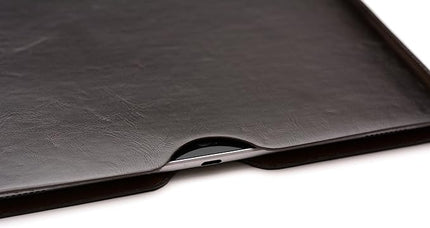 Dockem Executive Sleeve for iPad 9, 8, 7 (2021, 2020 & 2019), Air 3 (2019), Pro 10.5 (2017): Premium Synthetic/Vegan Leather w/Soft Microfiber Liner: Slim, Simple, Slip-on Tablet Case [Dark Brown]