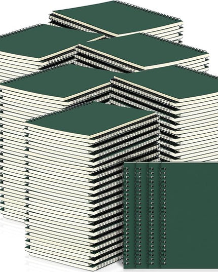 Yahenda Spiral Notebook Bulk A5 Journal Lined 8.3'' x 5.5'' Writing Composition Paper Small Notepad Subject Notebook for Students Office Business Back to School Supplies(Deep Green,108 Pcs)