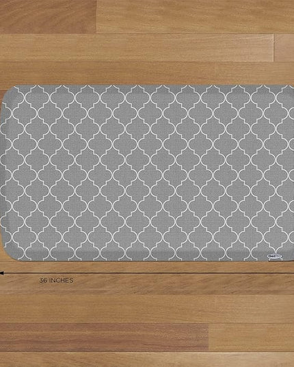 GelPro Elite Premier Anti-Fatigue Kitchen Comfort Floor Mat, 20x36", Trellis Classic Grey