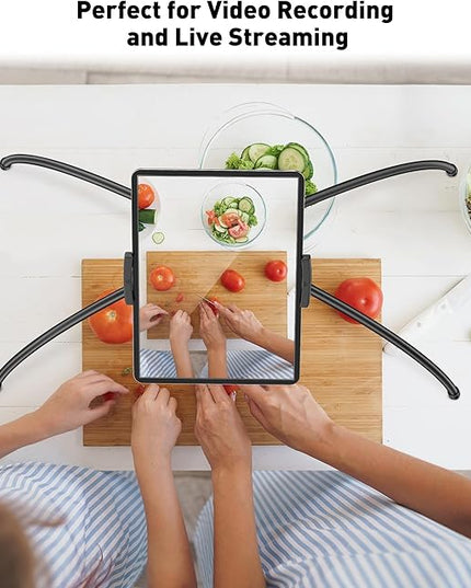 AboveTEK iPad Holder for Bed, Adjustable Tablet Bed Stand Mount, 360° Hands-Free Kindle Holder for Reading in Bed, Compatible w/ 4.7"-15.6" Tablets/iPads/Kindles/Phones/Samsung - Durable & Flexible
