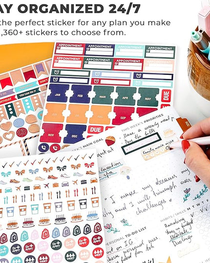 Clever Fox Planner Stickers – 1360+ Aesthetic Monthly, Weekly, Daily, Seasonal, Holiday & Journal Stickers – Journaling & Calendar Accessories for Women, Adults & School, 14 Sheets (Value Pack)