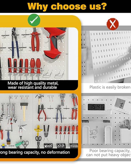 Ultrawall 2 Pcs Metal Pegboard Wall Panels, Peg Boards for Garage Tool Storage