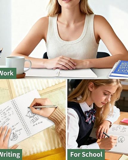 2Pcs Spiral Dotted Notebook,Inspirational Gifts A5 Dot Grid Spiral Notebook for Work & Sketching,Perfect for Office School Home Supplies,160 Pages (2, Dot Grid Dark Blue)