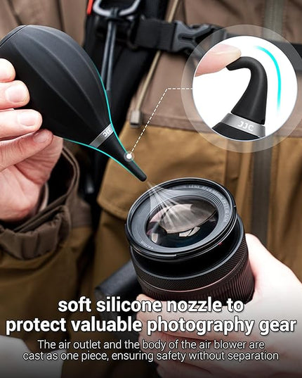 [Upgraded Version] Soft Tip Silicone Camera Dust Blower Lens Air Blower with Cleaning Cloth,Camera Lens Cleaner Air Blower for Sensor LCD Keyboards Alcohol Ink Printing,Dust Blower Replace Canned Air