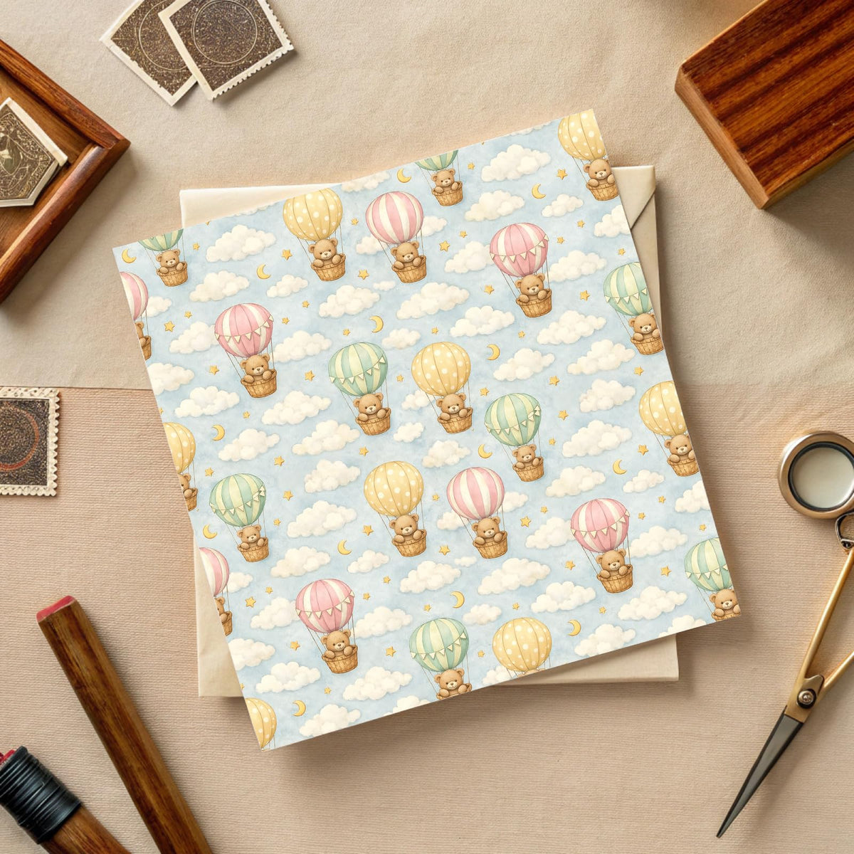 Jotlink 24 Sheets Baby Boy Scrapbook Paper Pad, 6x6 inch Heavyweight 160GSM Single-Sided Cardstock, Smooth Matte Vintage Sweet Nursery Patterned Paper for Card Making Photo Album Collage & DIY Crafts