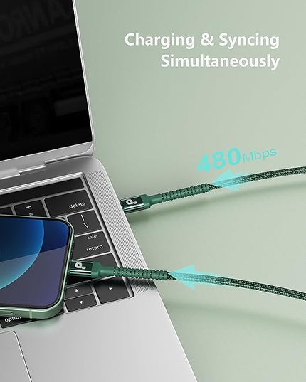 PRAKIE USB C to Lightning Cable 6FT 2Pack USB-C Fast Charger Cable Mfi Certified Type C to Lightning Cord USBC for iPhone 13 12 11 Pro Max Mini X XS XR 8 Plus 10 SE iPad 8th (Green)