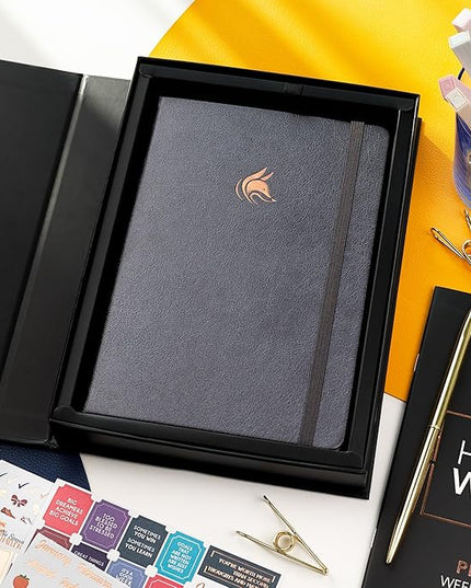 Clever Fox Planner Premium Edition – Undated Luxurious Weekly & Monthly Planner to Increase Productivity and Hit Your Goals – Organizer – Start Anytime, A5, Lasts 1 Year, Silver Black (Weekly)