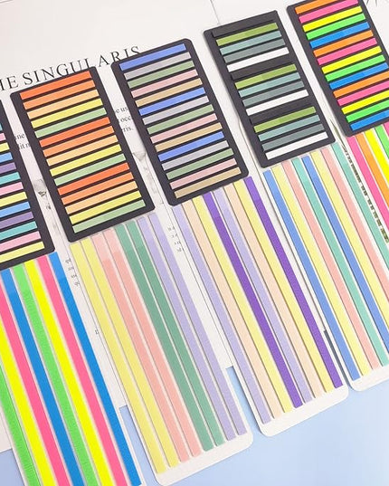 Potanro Sticky Tabs 2300 Pcs Translucent 10 Sheets Highlighter Book Tape Long Highlighting Sticky Tabs for Annotating Books, Aesthetic Office Suppliesbook for Annotating Books