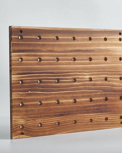 Wood Pegboard Combination Wall Organizer Kit, Wooden Display Pegboard Panel Kits for Bedroom, Study, Office, Bathroom, 2 Pieces Pegboards and 15 Accessories (Walnut)