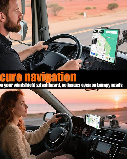 VasSmtCPH Tablet Mount for Truck Car ipad Holder Suction Cup Phone Stand for Windshield Dash Wall Vehicle Desk，360° Metal Bracket for 4.7"-13" Tablet iPad Pro Air Mini iPhone