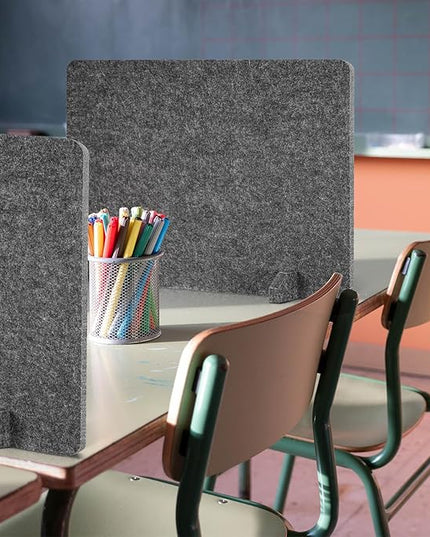 4 Pack Acoustic Desk Dividers - 24" x 20" Freestanding Privacy Panels Set with Noise - Reducing Design Cubicle Sound Proof, Ideal for Office, Classroom, and Home (Dark Gray)