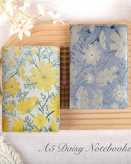ipoul Floral Notebook, Journal for women, A5, Hardcover, 6x8, Ruled Pages, Lay Flat, Pretty, Daisy Notebook, Yellow, Reading Journal, Writing Notebook, Personal Journal