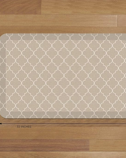 GelPro Anti-Fatigue Designer Comfort Kitchen Floor Mat, 20x32, Trellis Khaki Stain Resistant Surface with 3/4” Thick Ergo-Foam Core for Health and Wellness