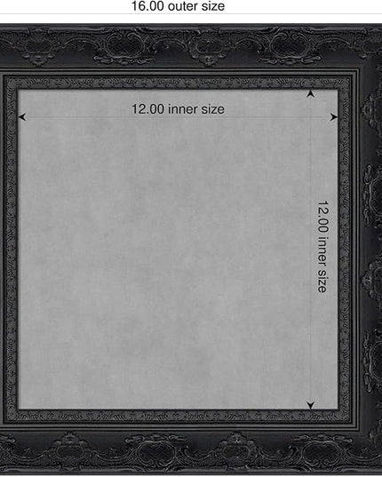 Amanti Art Black Framed Magnetic Board 16x16 X-Small Vision Board for use with Magnets, 100% Metal Sheet to Display Items as Office Decor or for Home Organization in mudroom, Kitchen or Kids Room