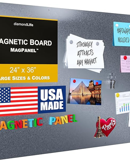 24"x36" - Magnetic Board - Memo & Vision Board for Home, Office, and Classroom - Magnet Board for Kids - Pre-drilled Mounting Screws Included