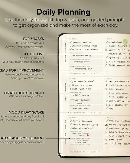 PRODUCTIVITY STORE Pro - Undated, 2026 Planner, 5.8” x 8.3” - The #1 Productivity Planner to Achieve Your 2026 Goals - Planner 2026-2027 - Black - A5