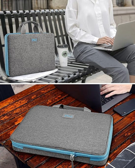 ZINZ Slim Expandable Laptop Case 15.6 Inch Sleeve Upgraded Protective Durable Recycled Carrying Case Compatible with MacBook 15" & 16" and Most 15" 15.6" 16" Notebook,DG01BL01
