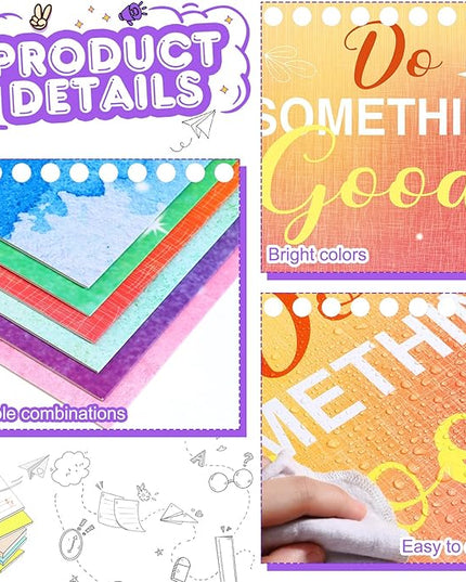 Honoson 24 Pcs Bulk Inspirational Privacy Folders for Students Cardboard Test Privacy Boards Motivational Words Desk Dividers Shield for Classroom School Study Supplies, 6 Styles(Watercolor)