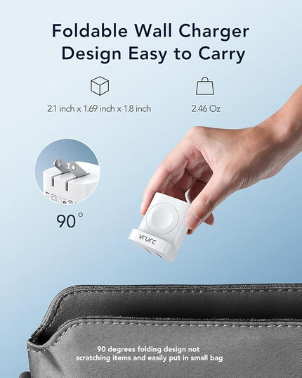 VRURC Charger for iPhone & Apple Watch, 20W USB C Fast Charging Block, 3-in-1 Compact Travel Adapter with 2 Port for iPhone 17/16/15/14/13, Wireless Magnetic for iWatch SE/11/10/9/8/7/6/5/4-White