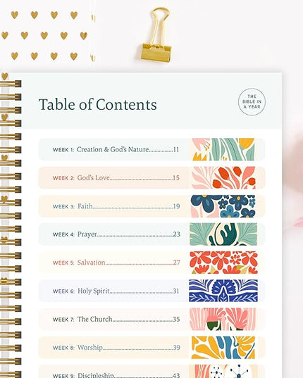 Official Spiral Bible® The Bible in a Year | 52 Week Guided Bible Study & Daily Reading Plan | Spiritual Companion & Journal for Adults & Teens | 8.5" x 11" Notebook