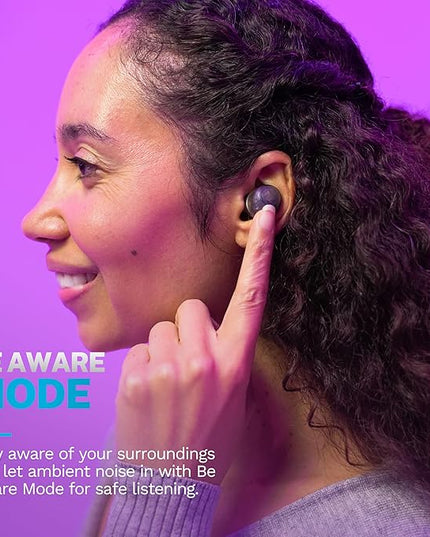 JLab Go Air Pop+ True Wireless Earbuds, in Ear Headphones, Bluetooth Earphones, 35H Playtime Ear Buds, Bluetooth Earbuds with Microphone, USB-C Charging Case, Dual Connect, EQ3 Sound, Clear