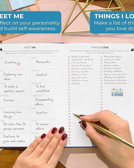 Clever Fox Happiness Notebook – Daily Positivity Journal for Women with Prompts & Positive Quotes – Affirmation & Self Esteem Gifts (Mystic Blue)
