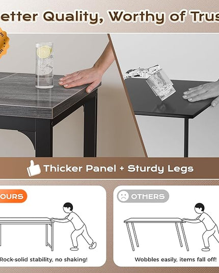 Huuger 63 x 24 inch Desk with Power Outlets & USB-C, Deeper & Thicker Desktop, Robust Metal Tubes, Computer Desk, Heavy Duty Office Desk, Work Gaming Desk, for Home Office, Grey