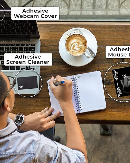 Mouse Pad Adhesive Bottom - Sticks to Any Surface - Portable - Webcam Covers and Screen Cleaner Included (You GOT This)