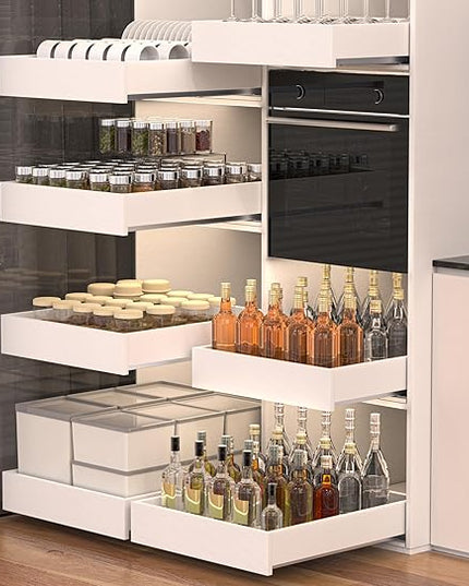 MyLifeUNIT Wooden Pull Out Drawers for Kitchen Cabinets, 14"W Fully Assembled Pull Out Cabinet Organizer Shelves, Soft Close Slide Out Drawer for Cabinet