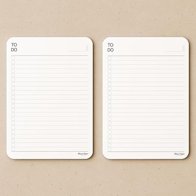 To Do List Notepad – (2 Pack, 50 Sheets Each) A5 Size (8.3"x5.8") Premium Thick Paper With Cardboard Back Support, Undated Daily Planner Notepad, Daily To Do List Notebook, Ruled Pages, Checkboxes, Deadline Column.