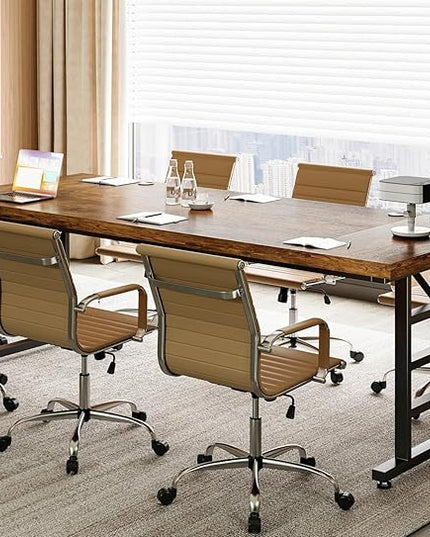 Coleshome 78 Inch Executive Desk with USB Ports, Large Computer Desk with Extra Thick, Long Mordern Office Desk, Workstation Business Furniture for Home Office, Vintage