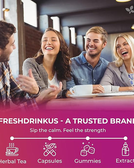 FreshDrinkUS, Premium Herbal Wellness Tea Bags | 75 Count | Blend of Sencha, Ginger, Fennel, Dandelion, Tulsi, Turmeric, Peppermint, Lavender, Lemongrass & Stevia – Herbal Tea. Vegan