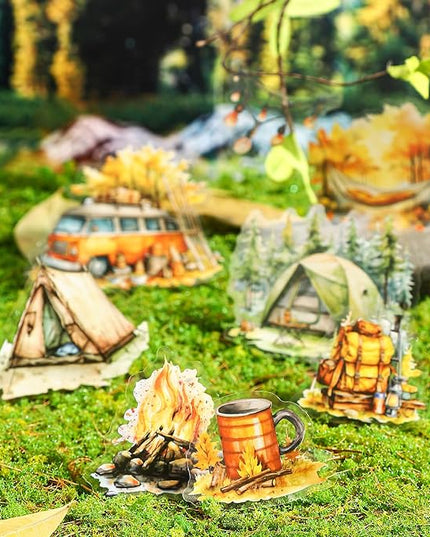 AuriicLeaf Forest Journey Camping PET Stickers, 120 Pcs Outdoor Adventure Ephemera for Scrapbooking, Journaling, DIY Crafting, and Art Supplies