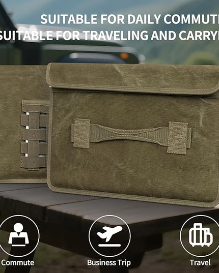 Eco-Friendly Laptop Sleeve 13 Inch Compatible with MacBook Air 13 M4 M3 M2 M1(2025-2018)＆MacBook Pro 13 M2 M1(2025-2016), Military Retro-Style Protective Cover for 13-13.3 Inch,Army Green