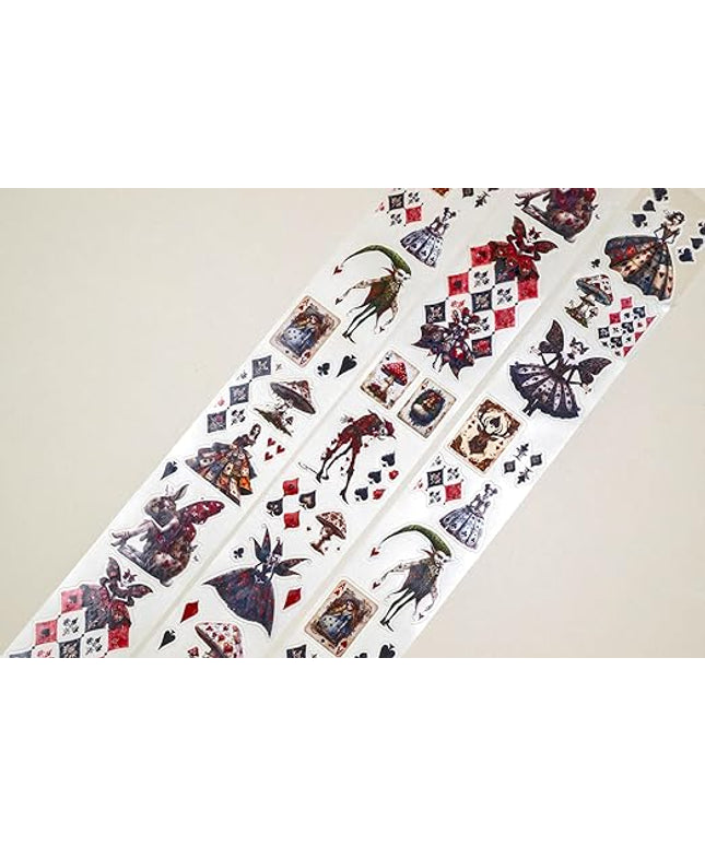 Alice’s Dark Fairies Transparent Washi Tape 4x5 cm – Decorative Scrapbooking Craft Adhesive Roll with Gothic Fairy Art, Fantasy Illustration Design for Journals, Planners, Cards & DIY Projects